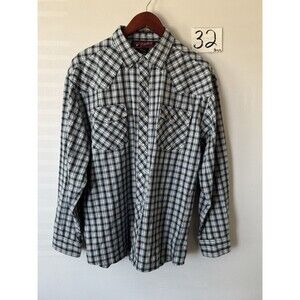 Yago Sportswear Mens XL Western Shirt Pearl Snap Plaid Y2K Rockabilly Cowboy